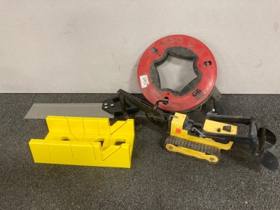 12” Miter Box And Saw, Garden Bender And Toy Excavator