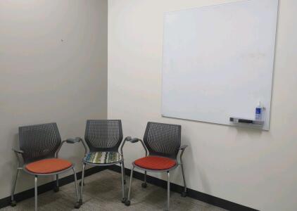 (1)48inx48in White Board (3)Chairs