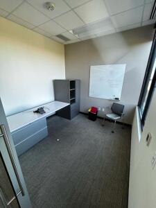 (1)7ftx30in Desk (1)63inx30in Filing Cubby Cabnet (1)48inx48in White Board