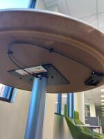 (1)3ft Round Adjustable Table With Wheels - 2