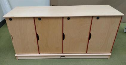(1)4-Drawer Wooden Storage Cuboard 48&frac12;"x 15"x 24"