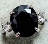 SILVER & SAPPHIRE RING, Size: 7.75 - 4