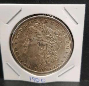 1900 Morgan Dollar Coin, United States, No Mint Mark