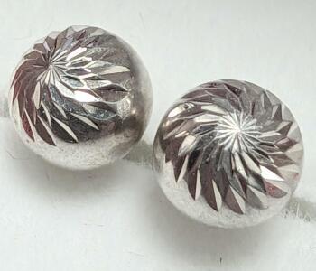 SILVER BALL EARRINGS
