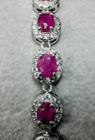 SILVER & RUBY BRACELET 7-8", Appraised Value $900 - 2