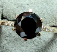10K BLACK DIAMOND RING, Size: 6.75