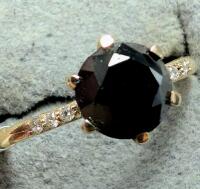 10K BLACK DIAMOND RING, Size: 6.75 - 2