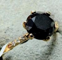10K BLACK DIAMOND RING, Size: 6.75 - 3
