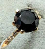 10K BLACK DIAMOND RING, Size: 6.75 - 4