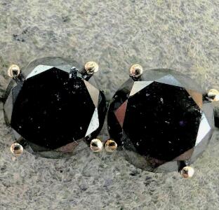 14K BLACK DIAMOND EARRING, Appraised Value $1700