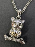 SILVER DIAMOND "FIRST LABEL" NECKLACE 16" - 2