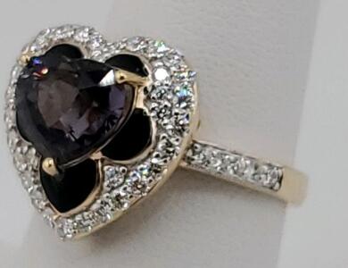 14K Gold Spinel & Diamond Ring, 3.12 ct Spinel, 0.63 cts Diamonds, AIGL Certified