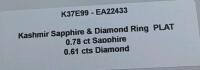 Platinum Kashmir Sapphire & Diamond Ring, 0.78 ct Sapphire, G.I.A Certified - 4