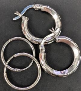 $50, SILVER 2 PARIS HOOP EARRING, retail value $50