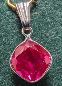 14K Lab Ruby Pendant