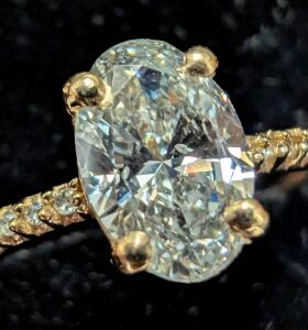 $3000, 10K(1.22g), LAB DIAMONDRING, size , appraised value $3000, ring resizeable for $50