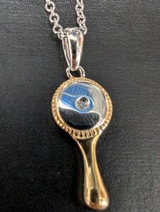 $55, SILVER DIAMOND (0.05ct)NECKLACE 16", retail value $55