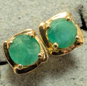 Silver & Emerald Earrings