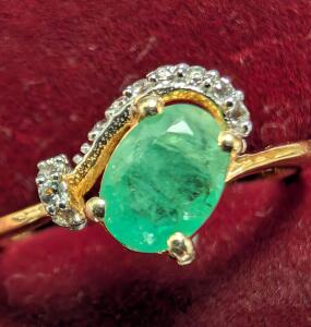 Silver Emerald Ring, Size: 5