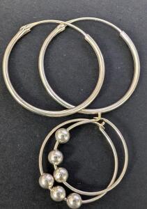 (2) Pairs Of Silver Earrings