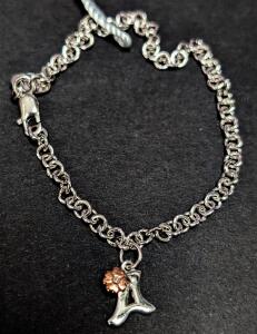 6" Silver & Diamond "First Label" Bracelet