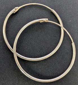 SILVER HOOP EARRING, Medium Size