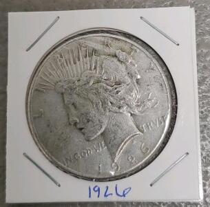 1926 Peace Dollar Coin, United States Mint, 90% Silver