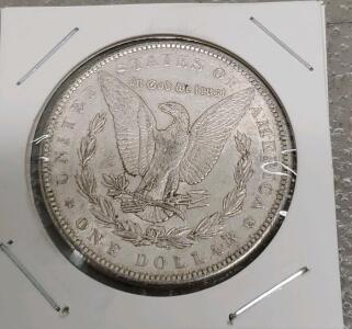 1896 Morgan Dollar, US Coin, 90% Silver, 1.5-inch Diameter