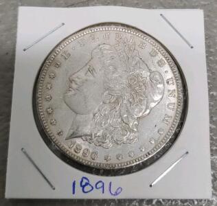 1896 Morgan Silver Dollar, Philadelphia Mint, 90% Silver, George T. Morgan