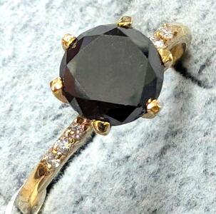 $2100, 10K(1.4g), BLACK DIAMOND (1.2+0.05ct)RING, size 6.75, appraised value $2100 CDN $1600 USD, ring resizeable for $50