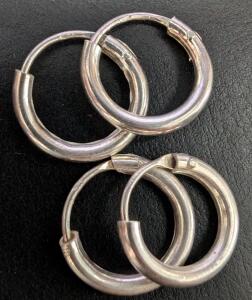 (2) Pairs Of Silver Earrings