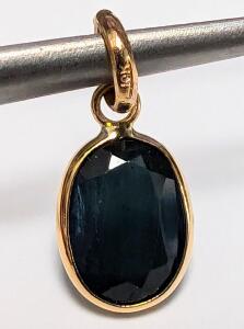 10K Sapphire Pendant