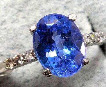 $2525 PLATINUM PT950 TANZANITE DIA RING, appraised value $2525