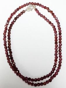 $300, SILVER GARNET (APP 32ct)NECKLACE 16", retail value $300