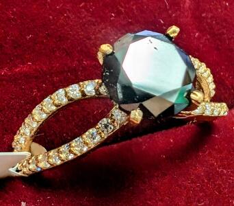 10K Black Diamond & Moissanite Ring