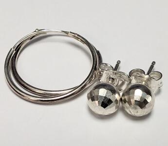 (2) Pairs Of Silver Earrings