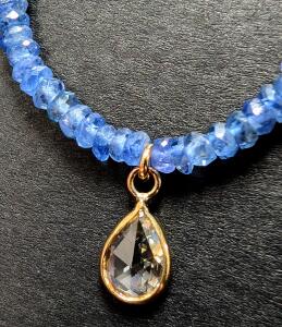 10K Lab Diamond & Sapphire Necklace