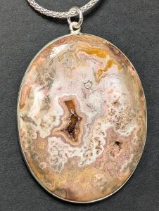 16" Silver Agate Necklace