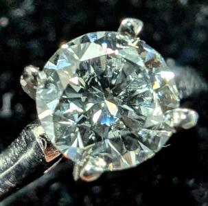 $2835, PLATINUM PT950 LAB DIAMOND (0.76ct)RING, size 5, appraised value $2835, ring resizeable for $50