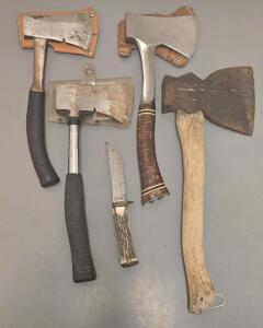 (4) Hatchet, Schrader Hunting Knife