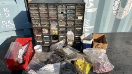 (2) Parts Organizers and Boxes Full of Connectors Nuts Bolts Hardware and More