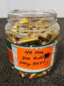 (200) Rnds Of 44 Mag. 240 Gr. RNFP