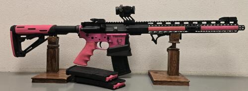 Tennessee Arms AR-15 Semi-Automatic Rifle, Pink/Black, Primary Arms Optic