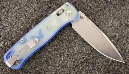 Clear Blue Handled Locking Pocket Knife