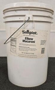 Elbow Macaroni 25lb Sealed Survival Food Tub