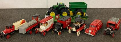 (7) Model Car Coin Banks And New John Deere Monster Truck Toy
