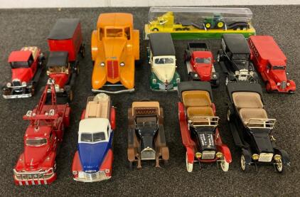 (12) Various Model Cars And (1) Collectible John Deere Hauler (New In Package)
