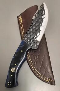 Carbon Steel Custom Hunting Knife W/ Leather Sheath