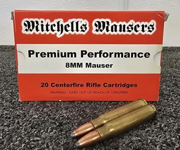 (20) 8mm Mauser Rounds- Mitchell's Mausers Brand