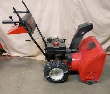 MTD 8.0 HP Gas Powered Snow Blower 25" Blade Coverage, with Snow Chain on Tires